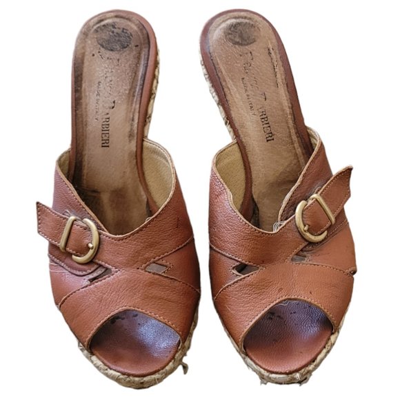 FRANCO BARBIERI - Wedge Platform - Leather and Straw Espadrille - Made in Italy - Picture 3 of 13